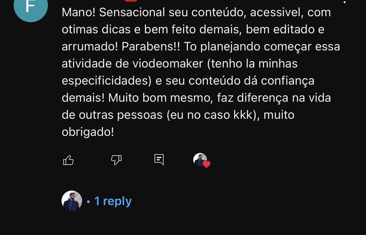 Depoimento de aluno 1